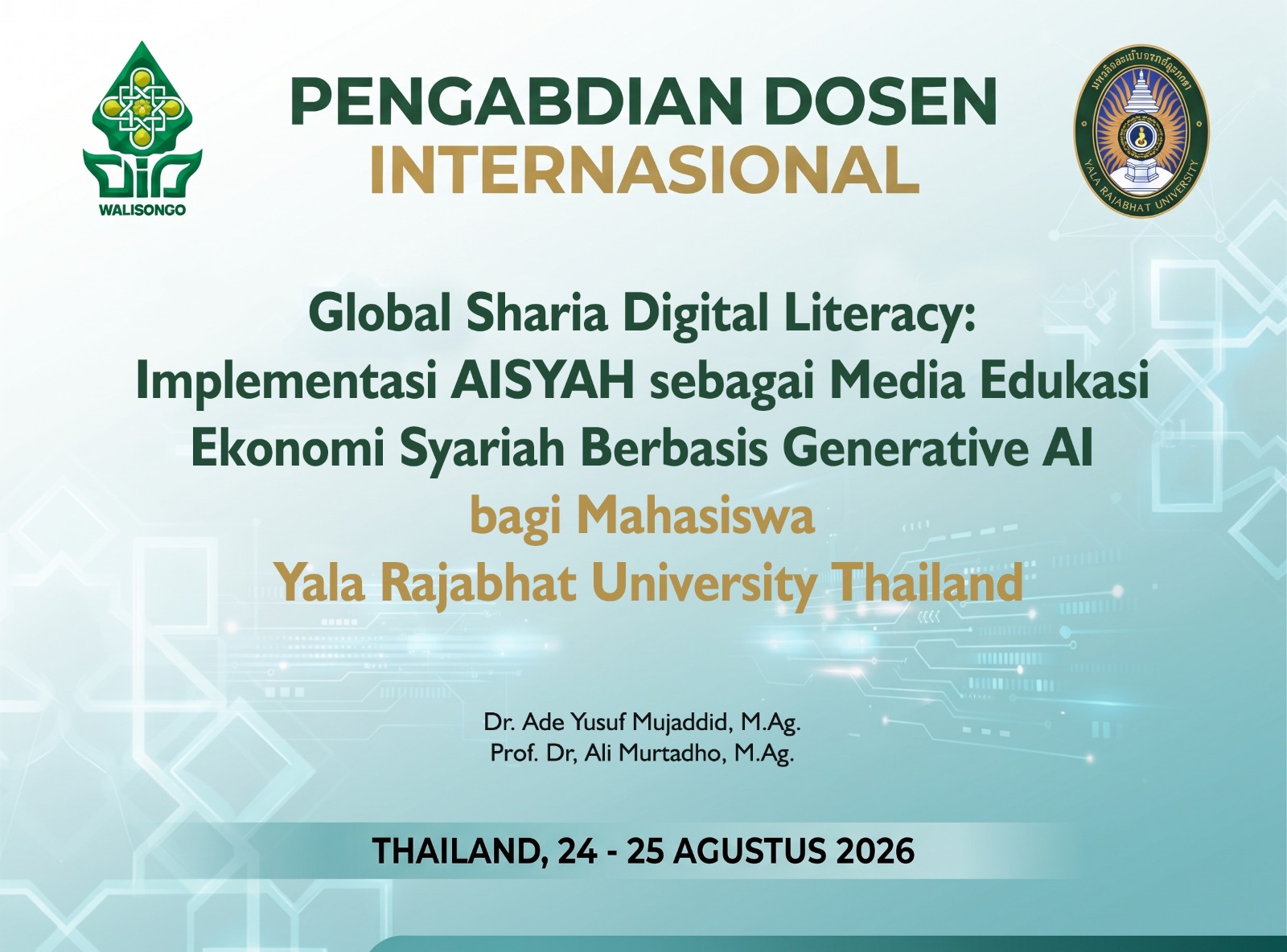 Ketua Bidang PSBI MUI Kota Depok Jalani Tugas Pengabdian Dosen Internasional di Yala Rajabhat University Thailand
